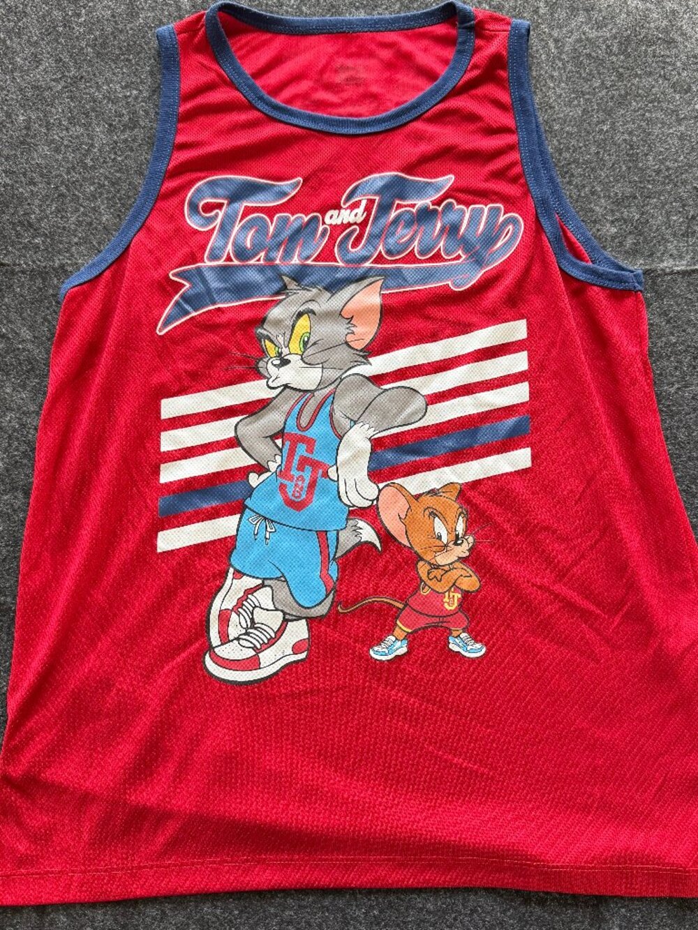 Tom and Jerry Jersey Mens Medium Cartoon Tank